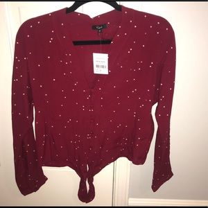 Maroon and gold star top